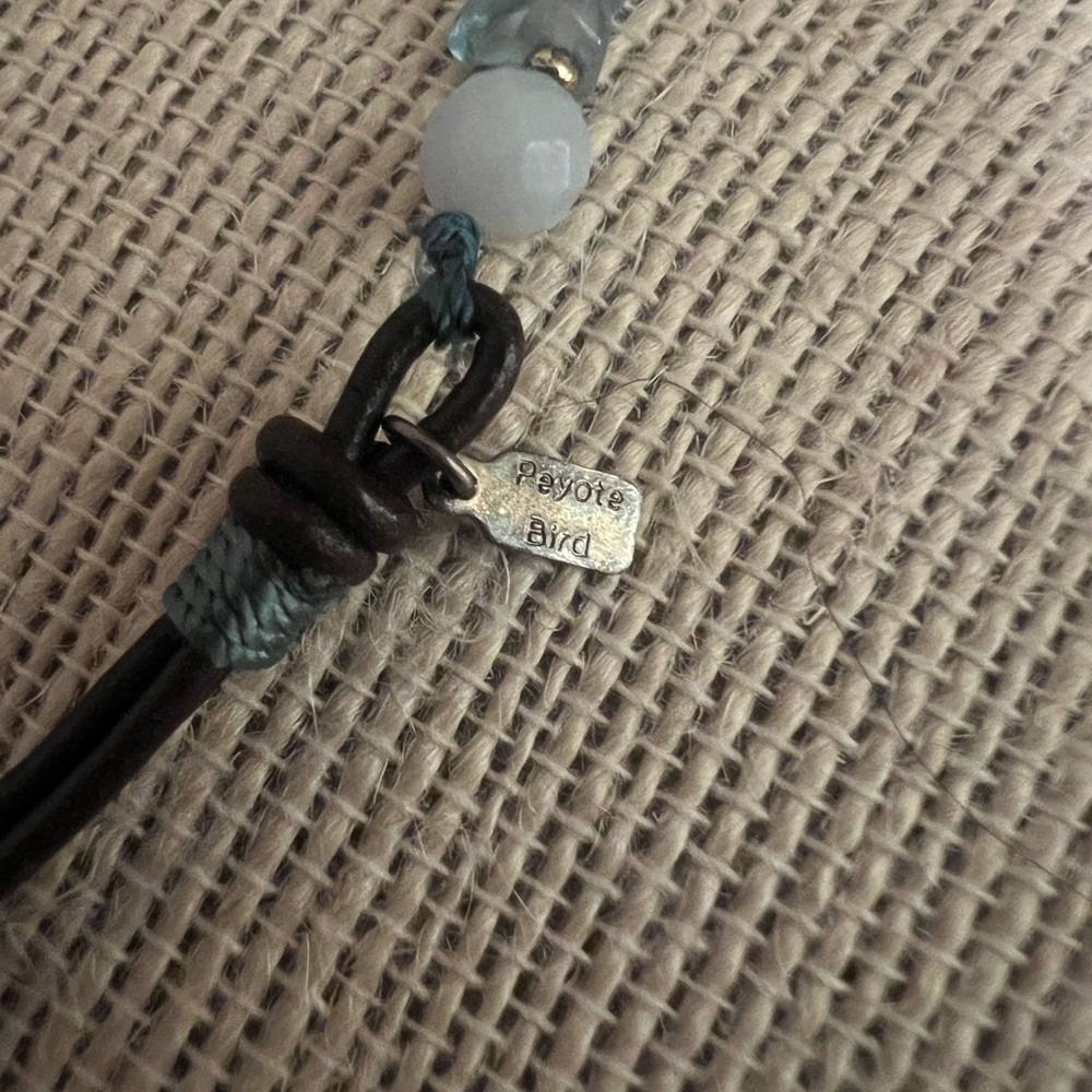 Peyote Bird Sterling Silver & Beaded Leather Bracelet, good condition - Picture 5 of 8